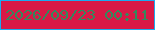 文字の大きさ：4、枠の色：1babef、背景の色：d91946、文字の色：34885c 無料ブログパーツのブログ時計