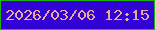文字の大きさ：5、枠の色：1bb110、背景の色：3002d4、文字の色：eda999 無料ブログパーツのブログ時計