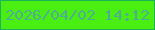 文字の大きさ：4、枠の色：1bb45c、背景の色：4bee11、文字の色：4eae91 無料ブログパーツのブログ時計