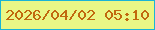 文字の大きさ：5、枠の色：1bb4d6、背景の色：eaf786、文字の色：c1690e 無料ブログパーツのブログ時計