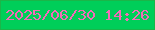 文字の大きさ：4、枠の色：1bb649、背景の色：00ce59、文字の色：f46bb9 無料ブログパーツのブログ時計