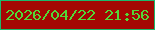 文字の大きさ：3、枠の色：1bb86b、背景の色：a40703、文字の色：52da37 無料ブログパーツのブログ時計
