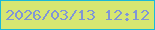 文字の大きさ：2、枠の色：1bb9d8、背景の色：d7e772、文字の色：8096d6 無料ブログパーツのブログ時計