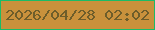 文字の大きさ：2、枠の色：1bbb67、背景の色：c9913c、文字の色：6e5d2a 無料ブログパーツのブログ時計