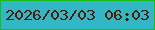 文字の大きさ：4、枠の色：1bbc15、背景の色：31b7c5、文字の色：531a08 無料ブログパーツのブログ時計
