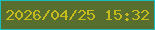 文字の大きさ：2、枠の色：1bbcbb、背景の色：586e2e、文字の色：c5ba1e 無料ブログパーツのブログ時計