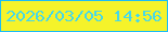 文字の大きさ：3、枠の色：1bbcf6、背景の色：f5f32a、文字の色：46d8e8 無料ブログパーツのブログ時計