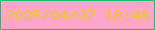 文字の大きさ：1、枠の色：1bc168、背景の色：fea3ca、文字の色：e2cb2b 無料ブログパーツのブログ時計