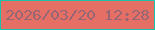 文字の大きさ：3、枠の色：1bc1a8、背景の色：e56f65、文字の色：976675 無料ブログパーツのブログ時計
