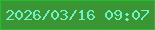 文字の大きさ：5、枠の色：1bc22a、背景の色：3c9534、文字の色：70f2c3 無料ブログパーツのブログ時計