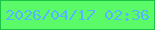 文字の大きさ：4、枠の色：1bc444、背景の色：5bfa69、文字の色：59b4ff 無料ブログパーツのブログ時計
