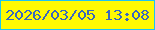 文字の大きさ：3、枠の色：1bc4f2、背景の色：fffa02、文字の色：3968be 無料ブログパーツのブログ時計