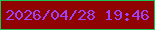 文字の大きさ：1、枠の色：1bc553、背景の色：8f0303、文字の色：9f41f4 無料ブログパーツのブログ時計