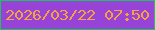 文字の大きさ：2、枠の色：1bc55b、背景の色：9843d8、文字の色：f7a23f 無料ブログパーツのブログ時計