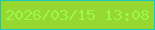文字の大きさ：4、枠の色：1bc6be、背景の色：96d830、文字の色：9bf84f 無料ブログパーツのブログ時計