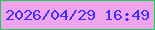 文字の大きさ：4、枠の色：1bcd51、背景の色：efa4eb、文字の色：432ffb 無料ブログパーツのブログ時計