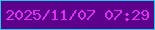 文字の大きさ：4、枠の色：1bceea、背景の色：5d018c、文字の色：d933f0 無料ブログパーツのブログ時計