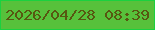 文字の大きさ：5、枠の色：1bd13f、背景の色：57c13b、文字の色：575711 無料ブログパーツのブログ時計