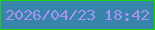 文字の大きさ：5、枠の色：1bd210、背景の色：3785ab、文字の色：a792f2 無料ブログパーツのブログ時計