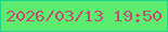 文字の大きさ：3、枠の色：1bd492、背景の色：5cec70、文字の色：c34f72 無料ブログパーツのブログ時計