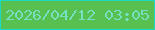 文字の大きさ：3、枠の色：1bd9c2、背景の色：58bf51、文字の色：75e0be 無料ブログパーツのブログ時計