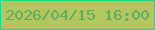 文字の大きさ：3、枠の色：1bda90、背景の色：b2c55e、文字の色：5dae5e 無料ブログパーツのブログ時計