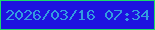 文字の大きさ：2、枠の色：1bdc6a、背景の色：1e13e0、文字の色：339be0 無料ブログパーツのブログ時計