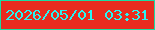 文字の大きさ：2、枠の色：1bdca2、背景の色：e92b1f、文字の色：27f4f4 無料ブログパーツのブログ時計