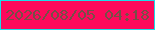 文字の大きさ：1、枠の色：1bdce8、背景の色：fd095b、文字の色：774f47 無料ブログパーツのブログ時計