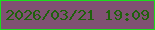 文字の大きさ：2、枠の色：1bdd1d、背景の色：805172、文字の色：1f610c 無料ブログパーツのブログ時計