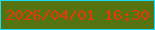 文字の大きさ：4、枠の色：1bddf9、背景の色：567312、文字の色：e6390a 無料ブログパーツのブログ時計