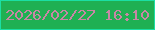 文字の大きさ：5、枠の色：1bdfa4、背景の色：1fb053、文字の色：c787a5 無料ブログパーツのブログ時計