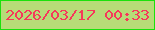 文字の大きさ：3、枠の色：1be10c、背景の色：b7dc78、文字の色：f6385a 無料ブログパーツのブログ時計