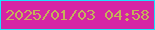 文字の大きさ：5、枠の色：1be1fe、背景の色：d524a5、文字の色：c5b15a 無料ブログパーツのブログ時計