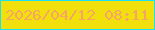 文字の大きさ：2、枠の色：1be2f0、背景の色：f1e00c、文字の色：f7a567 無料ブログパーツのブログ時計