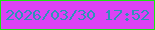 文字の大きさ：4、枠の色：1be511、背景の色：db43f4、文字の色：2d93b9 無料ブログパーツのブログ時計