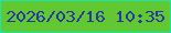 文字の大きさ：5、枠の色：1be6ad、背景の色：61c831、文字の色：2937a6 無料ブログパーツのブログ時計