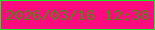 文字の大きさ：5、枠の色：1be923、背景の色：fe0c7f、文字の色：4f8612 無料ブログパーツのブログ時計