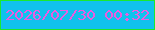 文字の大きさ：1、枠の色：1be92e、背景の色：10c2ed、文字の色：eb5ce0 無料ブログパーツのブログ時計