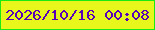 文字の大きさ：2、枠の色：1bea12、背景の色：e7f61b、文字の色：5901b6 無料ブログパーツのブログ時計