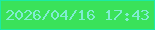 文字の大きさ：5、枠の色：1beaa5、背景の色：3ae25a、文字の色：80edd1 無料ブログパーツのブログ時計