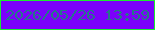 文字の大きさ：1、枠の色：1beb30、背景の色：7b01fb、文字の色：247689 無料ブログパーツのブログ時計