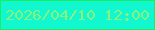 文字の大きさ：1、枠の色：1bed5c、背景の色：11f7cf、文字の色：89f27c 無料ブログパーツのブログ時計