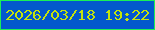 文字の大きさ：3、枠の色：1bef57、背景の色：0358cd、文字の色：c4e30b 無料ブログパーツのブログ時計