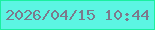 文字の大きさ：3、枠の色：1befa0、背景の色：5cf5e3、文字の色：7c7a8c 無料ブログパーツのブログ時計