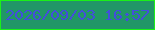 文字の大きさ：5、枠の色：1bf018、背景の色：219767、文字の色：434edc 無料ブログパーツのブログ時計
