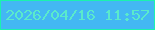 文字の大きさ：4、枠の色：1bf2af、背景の色：43b8f3、文字の色：5aeacb 無料ブログパーツのブログ時計