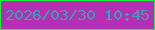 文字の大きさ：1、枠の色：1bf335、背景の色：b62db6、文字の色：3aa1b3 無料ブログパーツのブログ時計