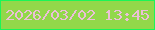 文字の大きさ：2、枠の色：1bf557、背景の色：92d84a、文字の色：ebc0d8 無料ブログパーツのブログ時計