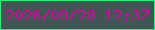 文字の大きさ：4、枠の色：1bf57b、背景の色：415654、文字の色：d4099b 無料ブログパーツのブログ時計